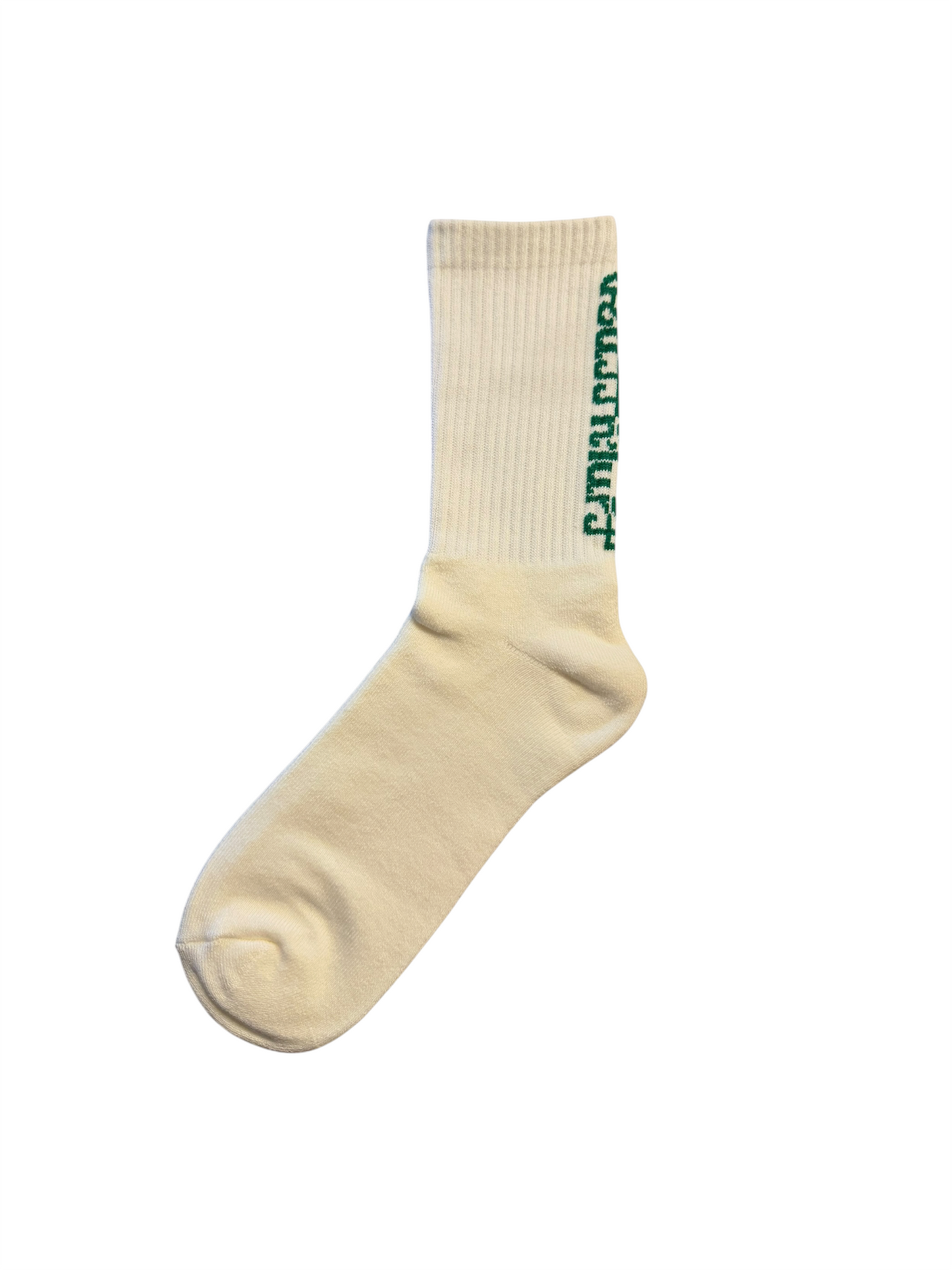 Ruffn’Turf -Cursive socks- White/Green