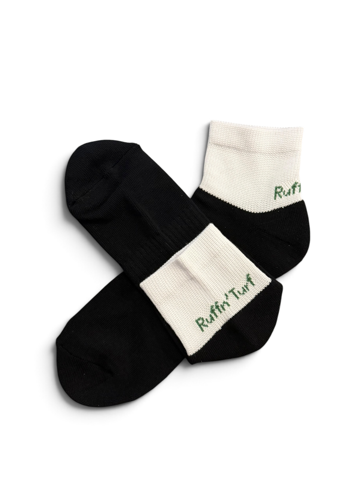 Ruffn’Turf  -two tone short socks- WHTxBLK